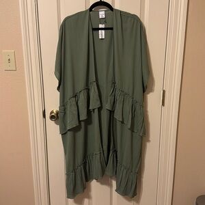 Anna & Ava sage colored coverup or topper over any clothing. Size 0S - 1 size